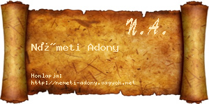 Németi Adony névjegykártya